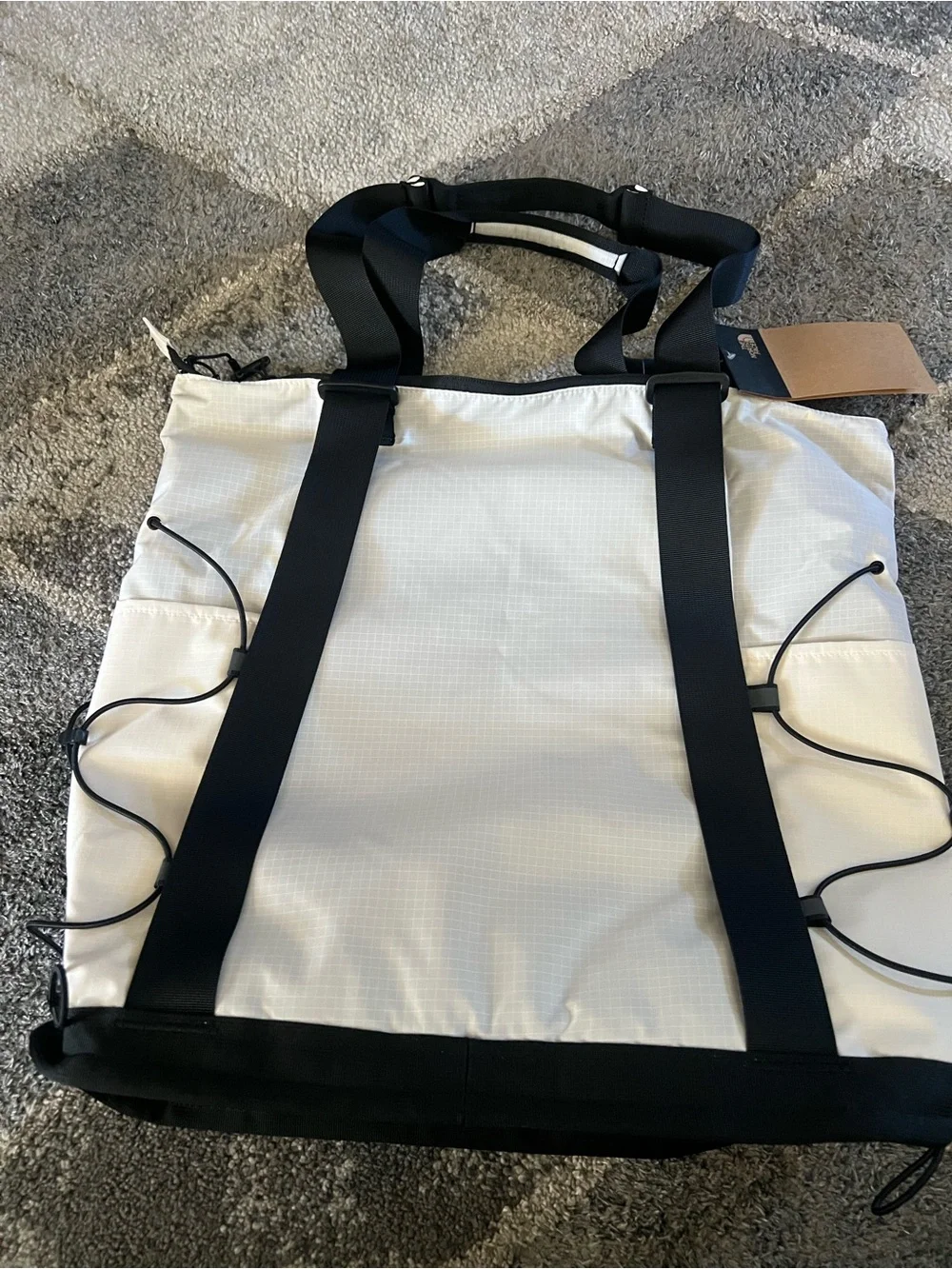 The North Face Borealis Convertible Tote White with Black Accents